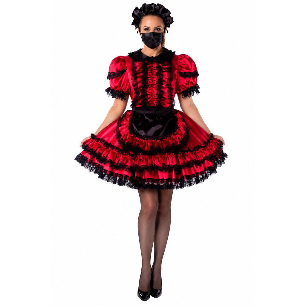 red satin dress G2200