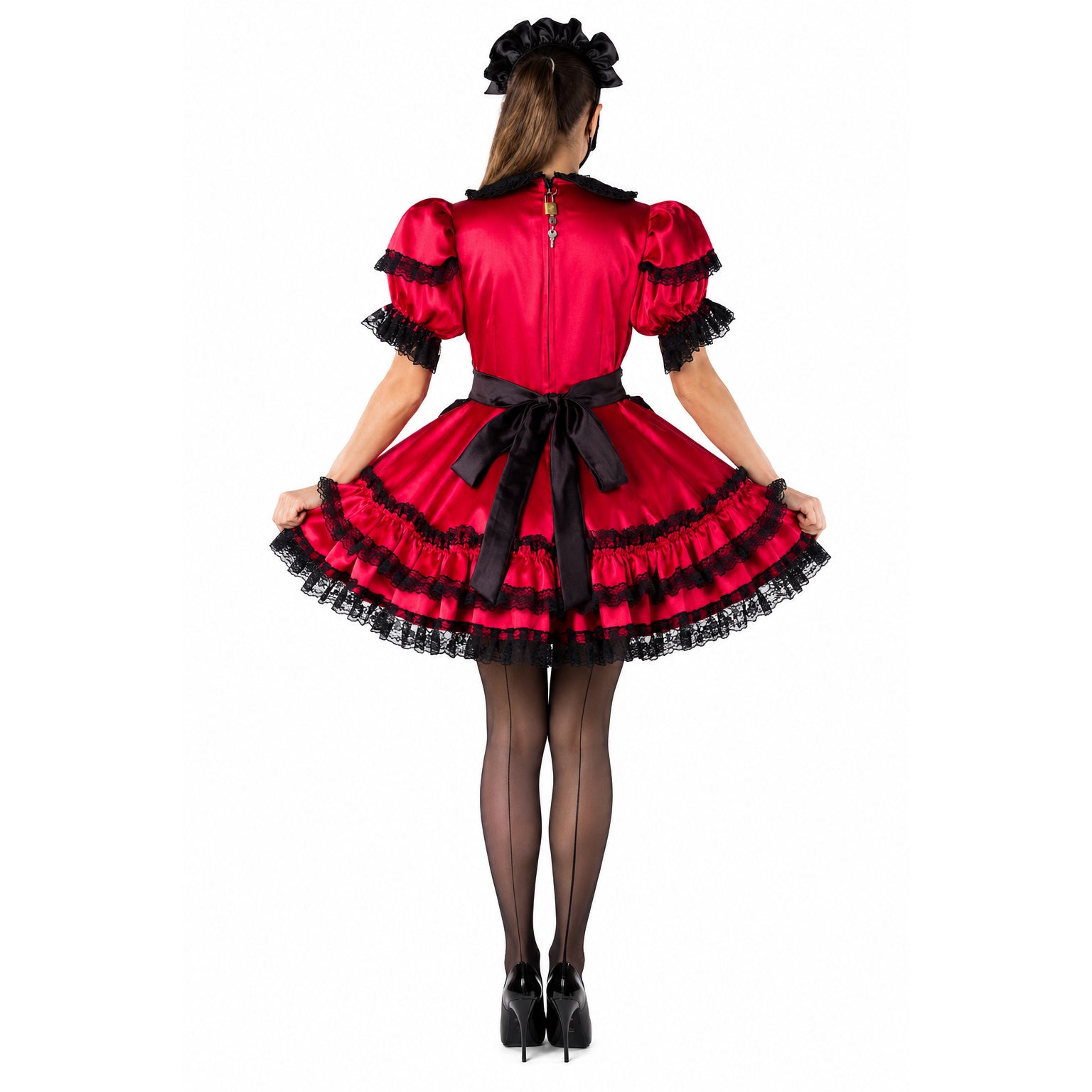 red satin dress G2200