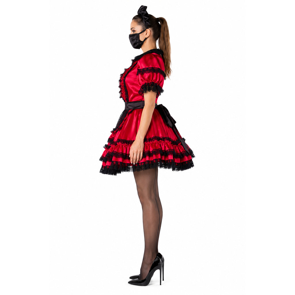 red satin dress G2200