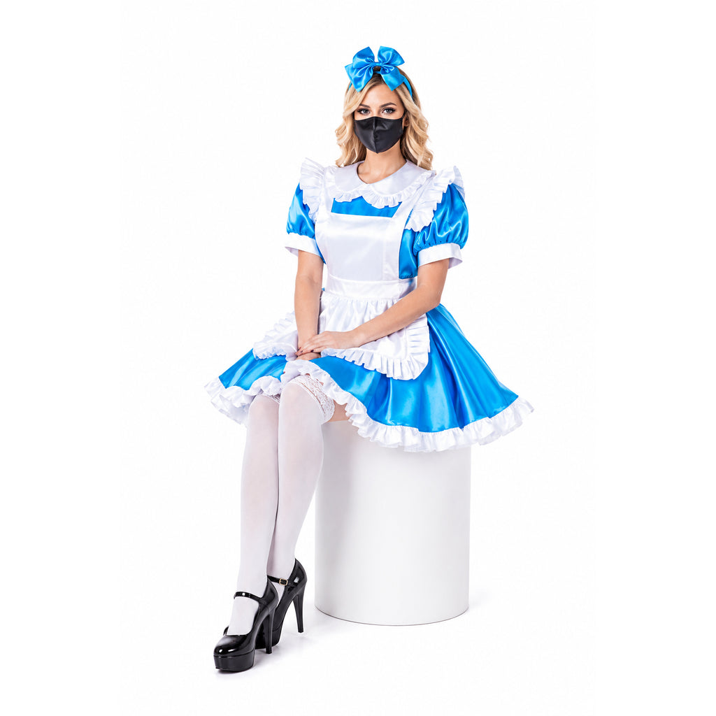 blue satin dress G2202