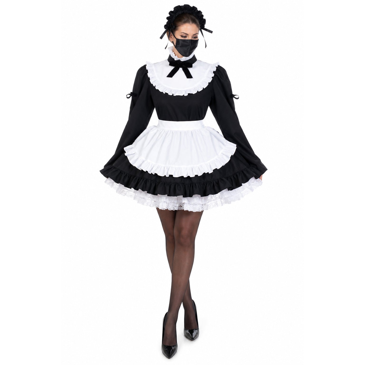 black cotton dress G2203