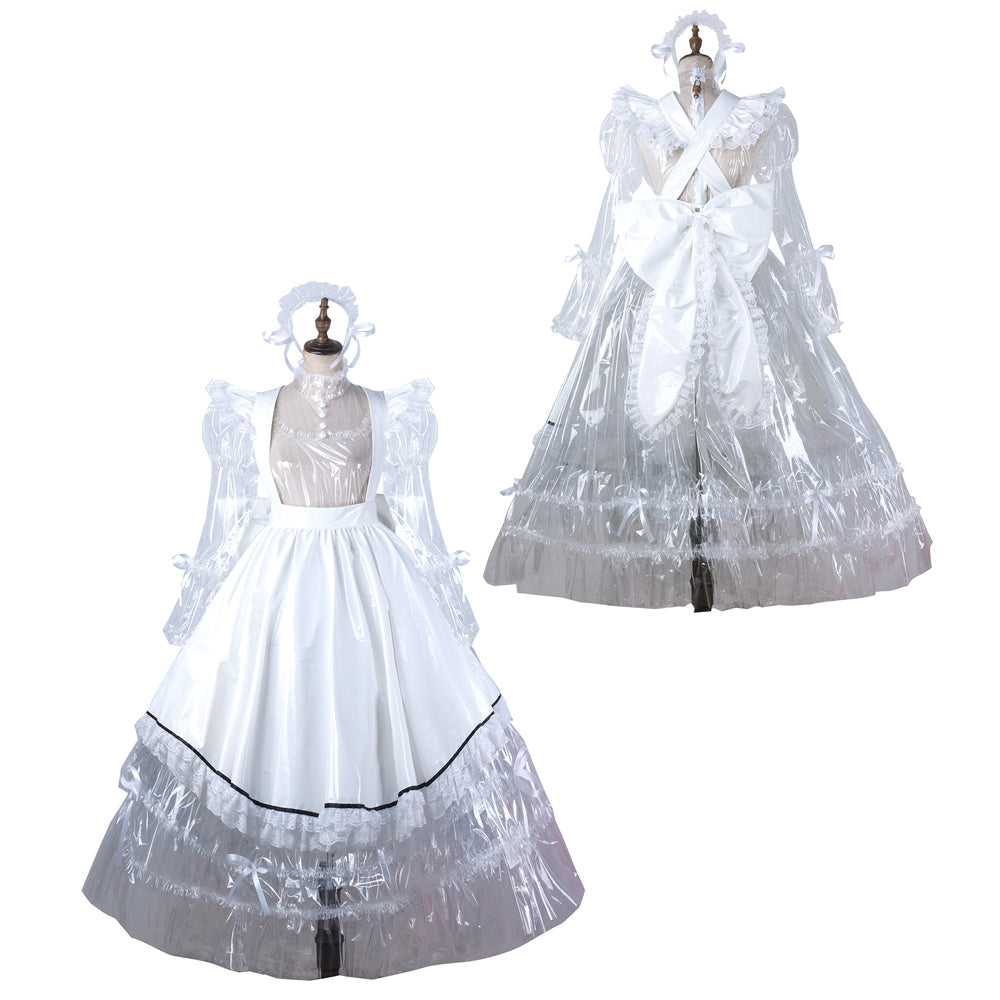 white clear pvc dress G2205