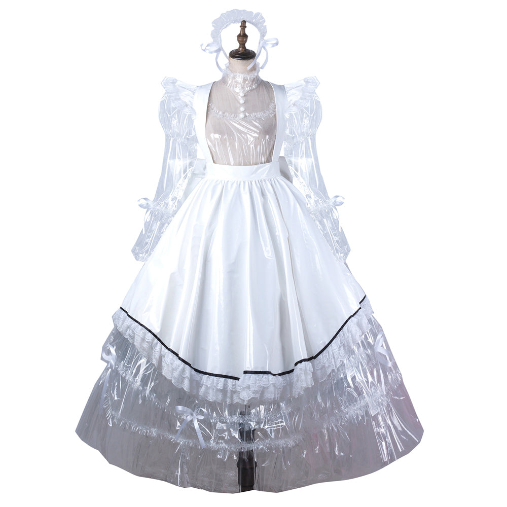 white clear pvc dress G2205