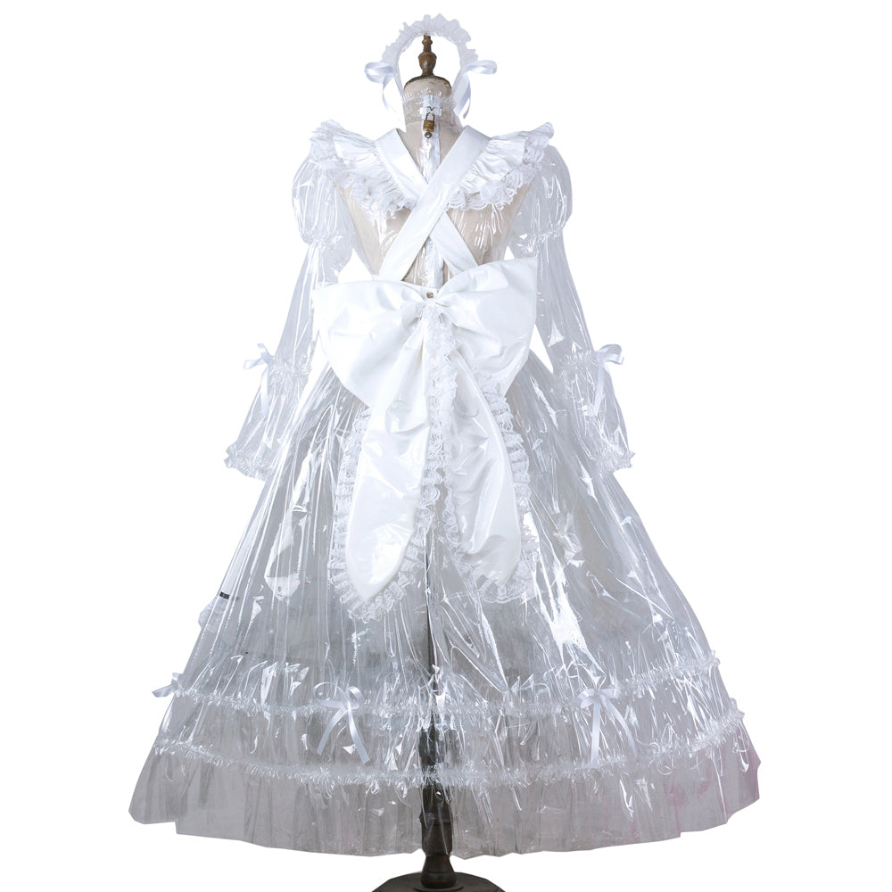 white clear pvc dress G2205