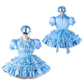 baby blue satin dress G2206
