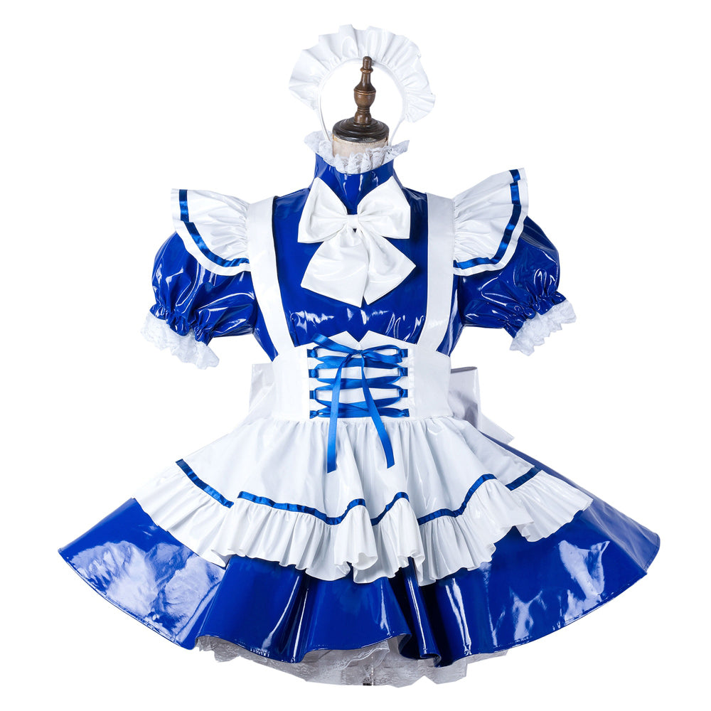 blue heavy pvc dress G2209