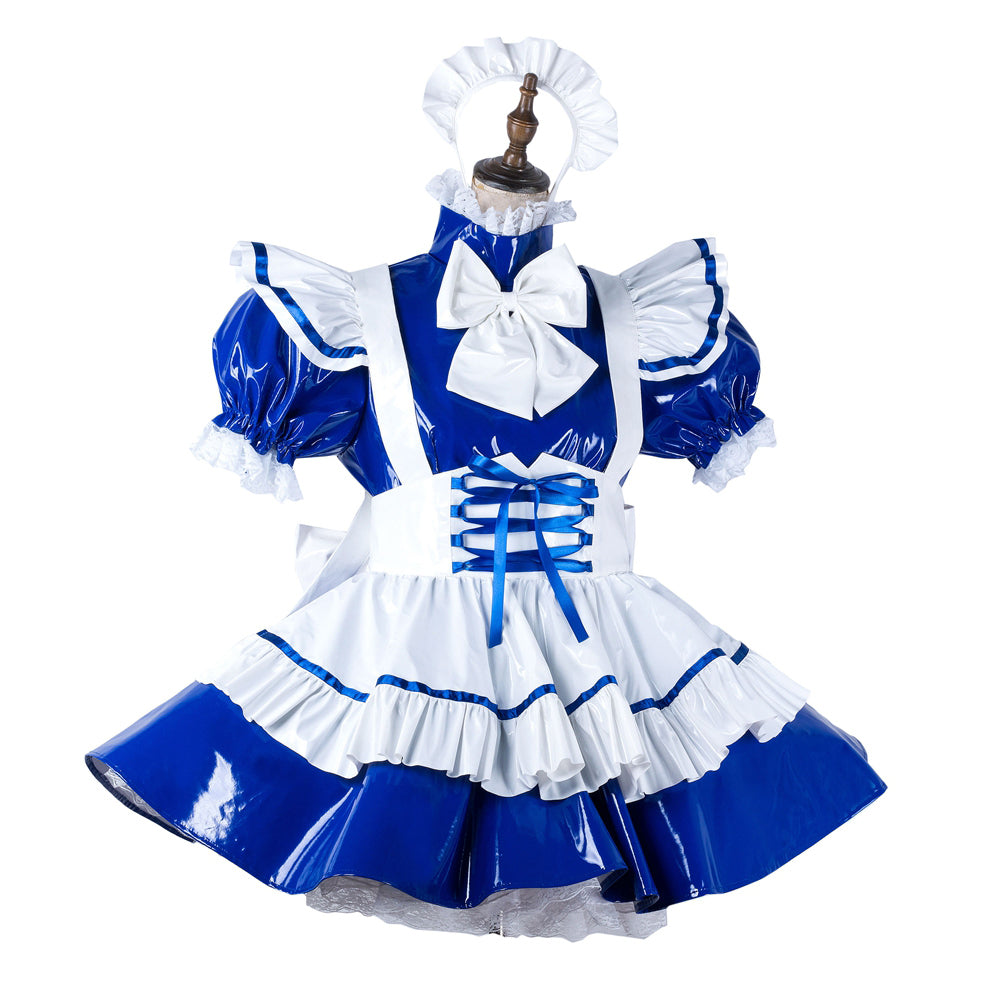 blue heavy pvc dress G2209