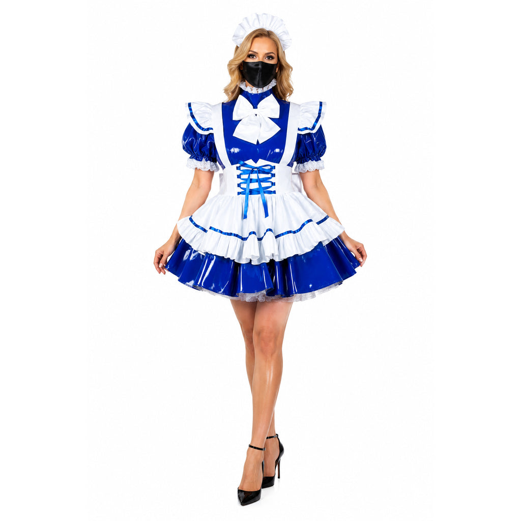 blue heavy pvc dress G2209