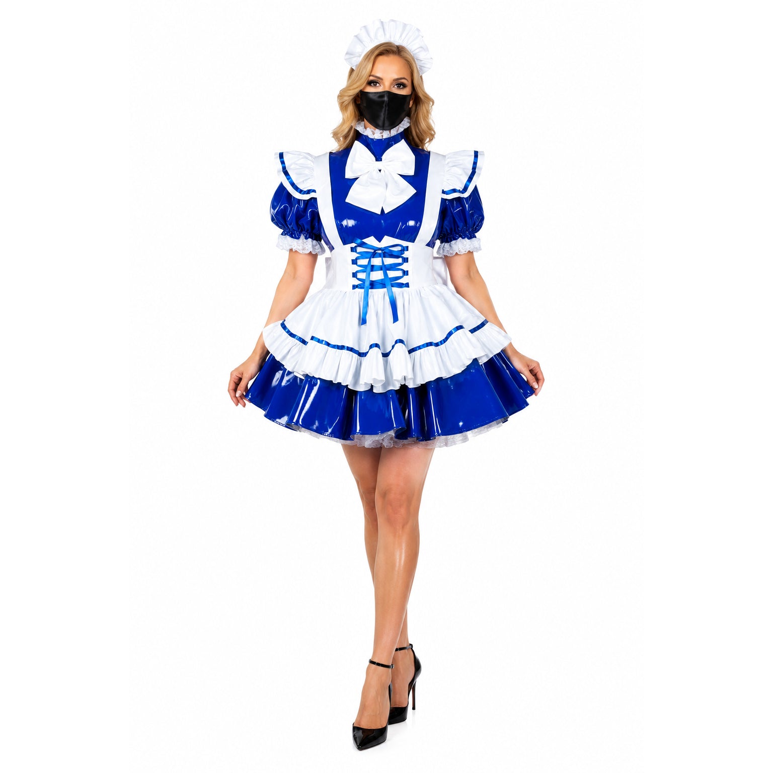 blue heavy pvc dress G2209