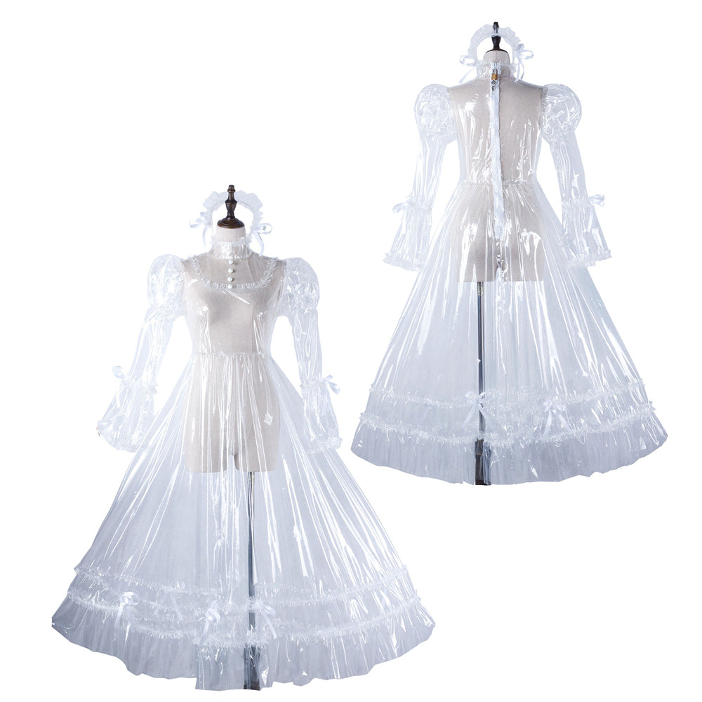 white clear pvc dress G2210