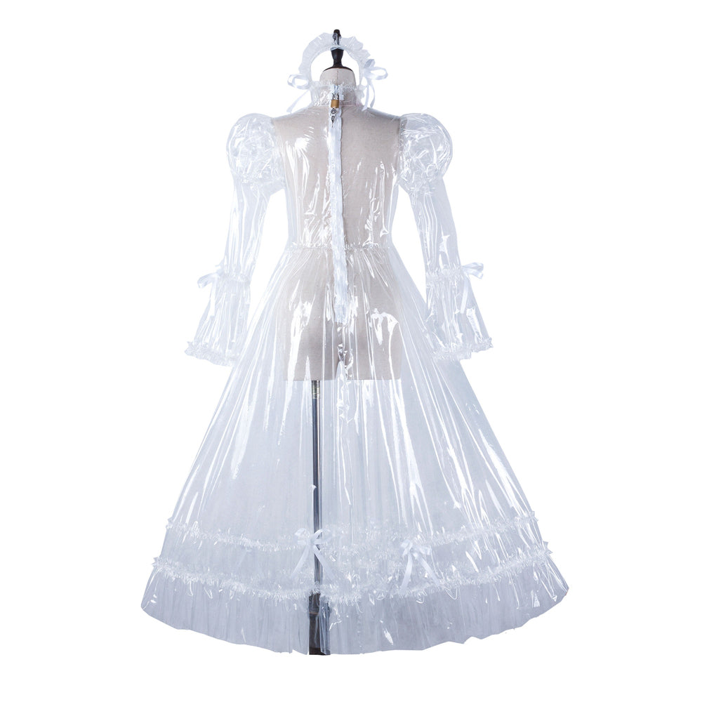 white clear pvc dress G2210