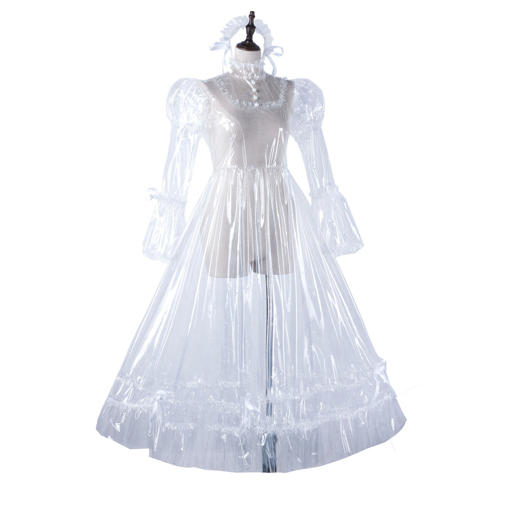 white clear pvc dress G2210