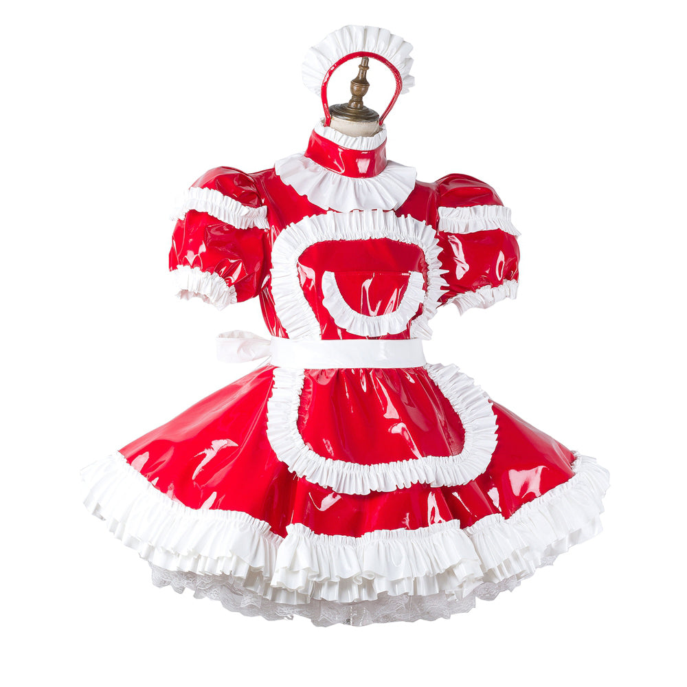 red heavy pvc dress G2211