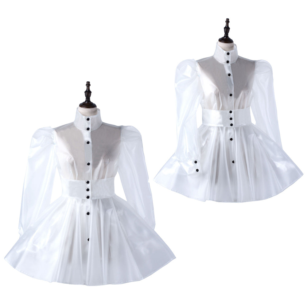 white clear pvc dress G2213