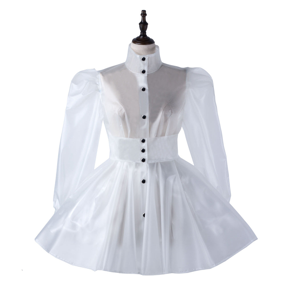 white clear pvc dress G2213