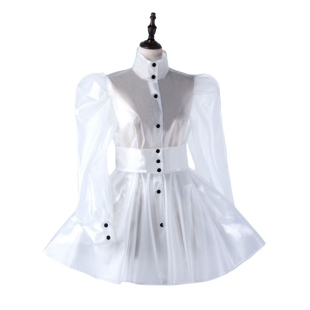 white clear pvc dress G2213