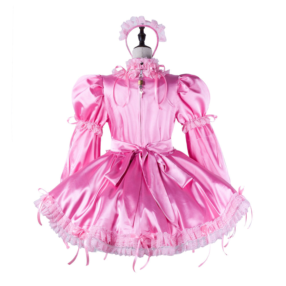 pink satin dress G2215