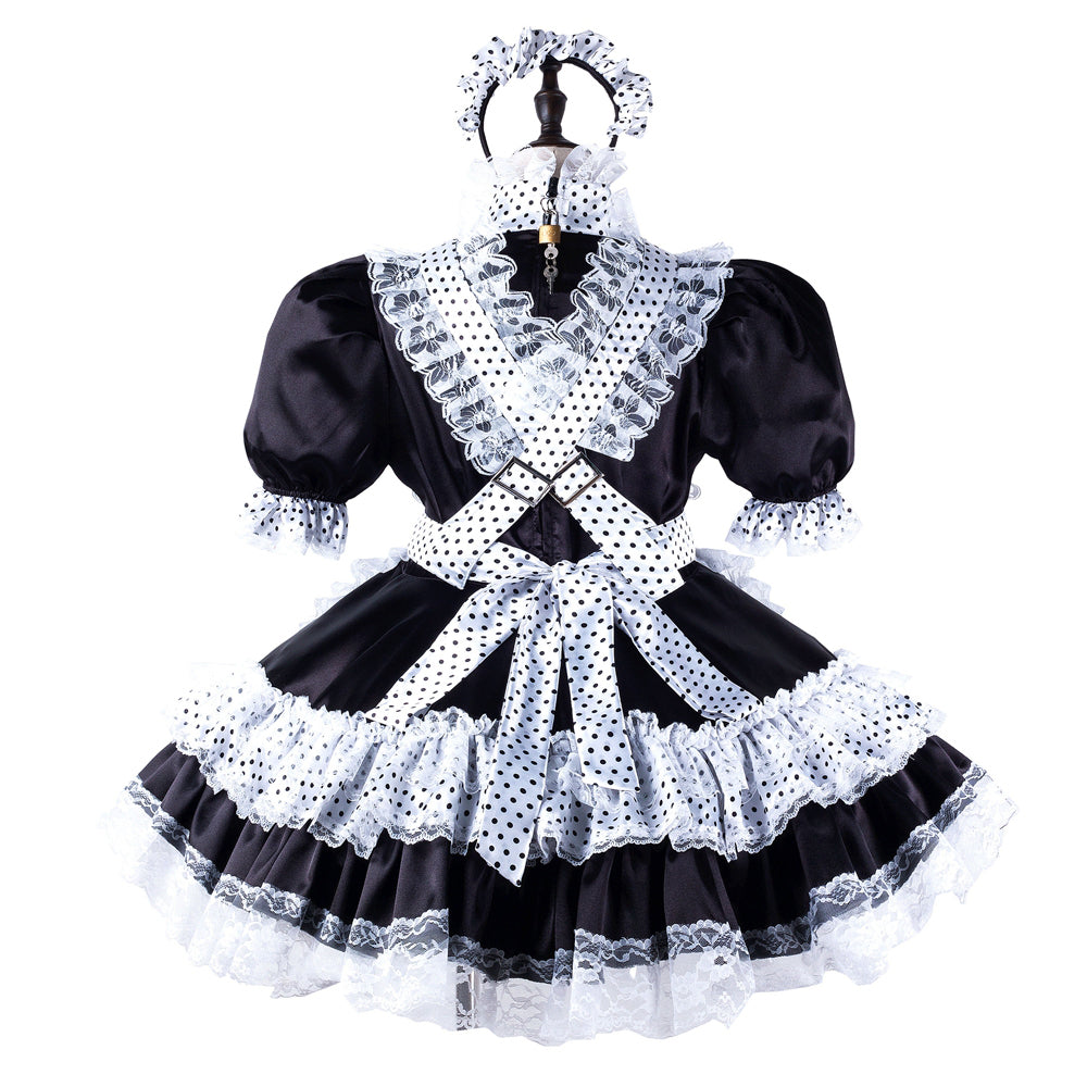 black satin dress G2216