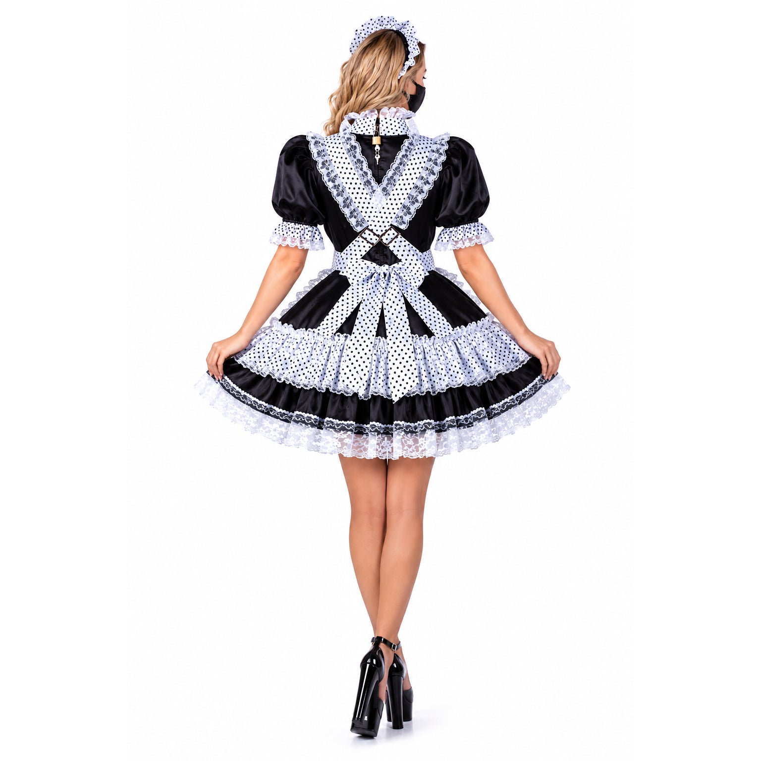 black satin dress G2216