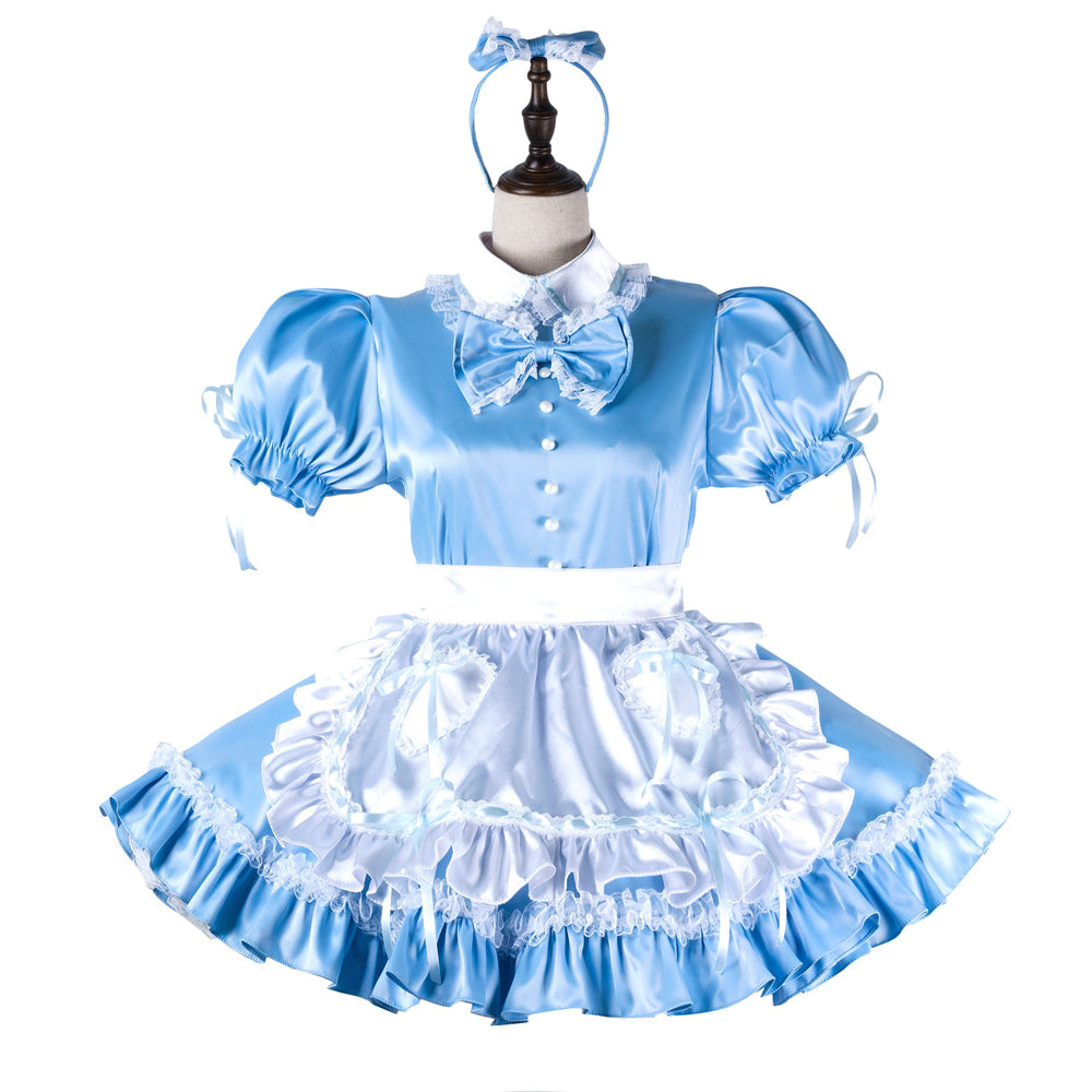 baby blue satin dress G2219