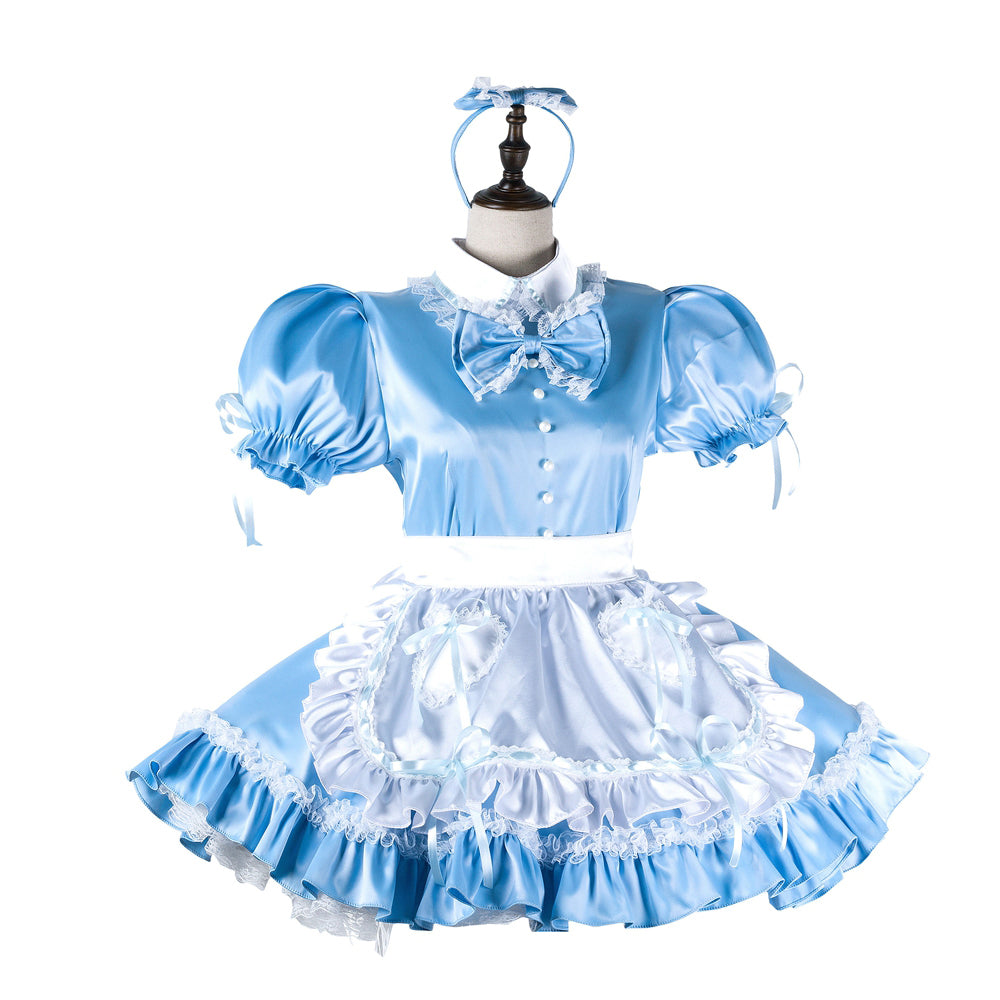 baby blue satin dress G2219