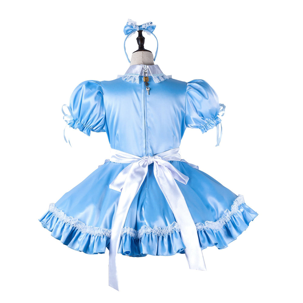 baby blue satin dress G2219