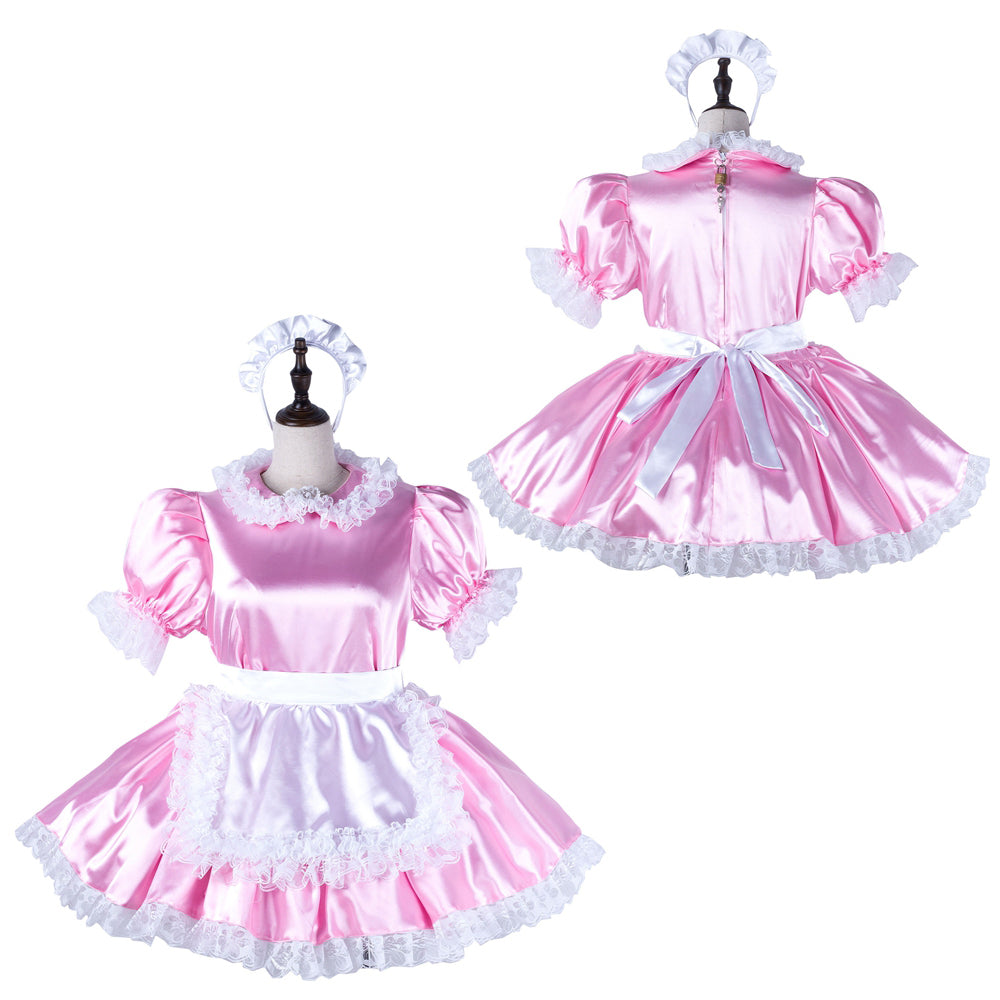baby pink satin dress G2220