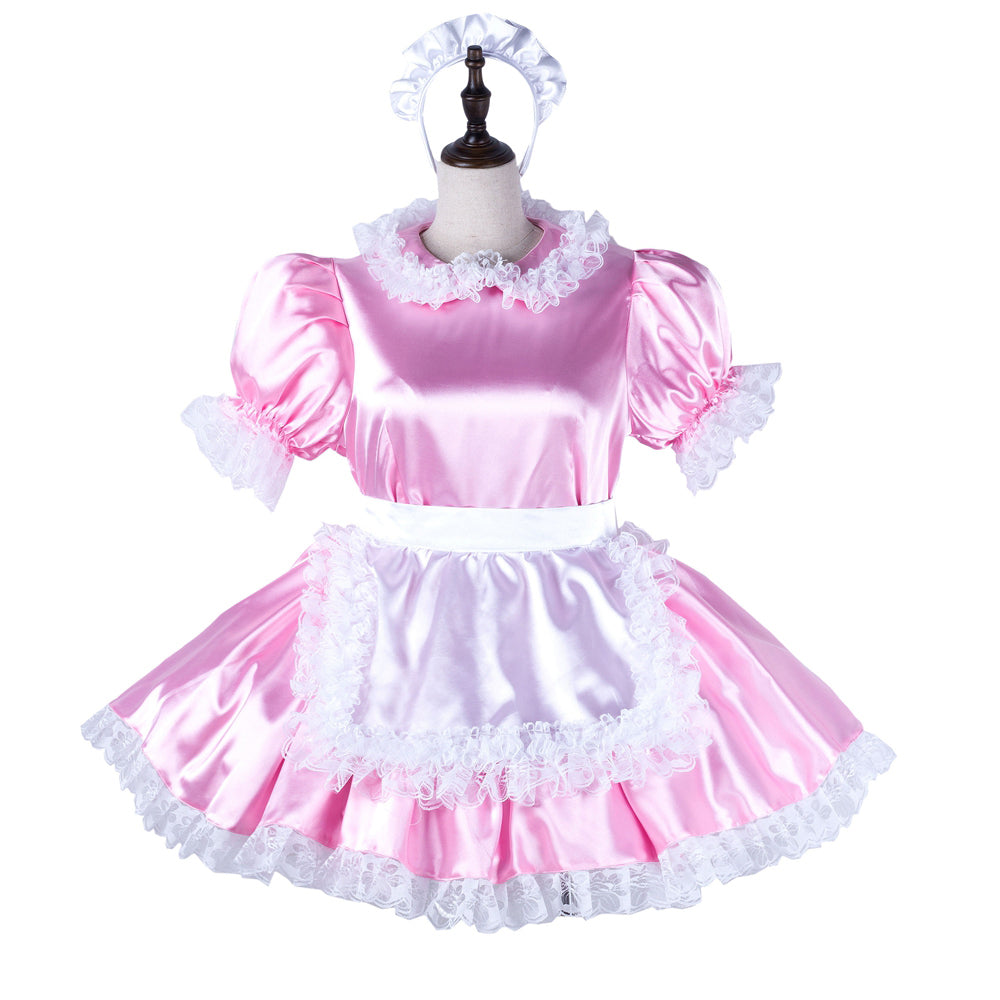 baby pink satin dress G2220