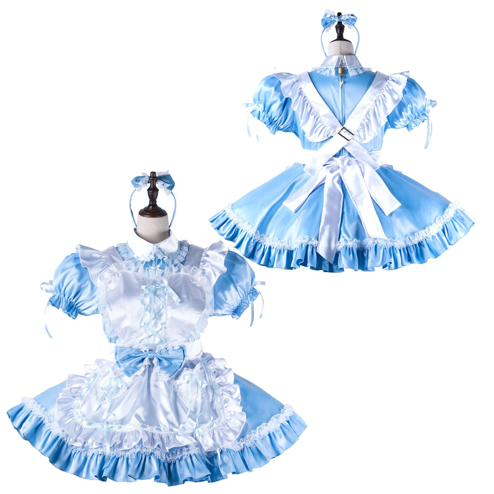 baby blue satin dress G2221