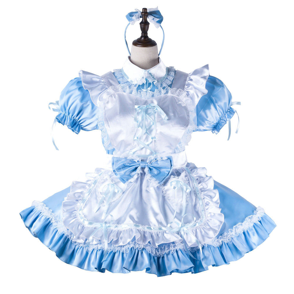 baby blue satin dress G2221