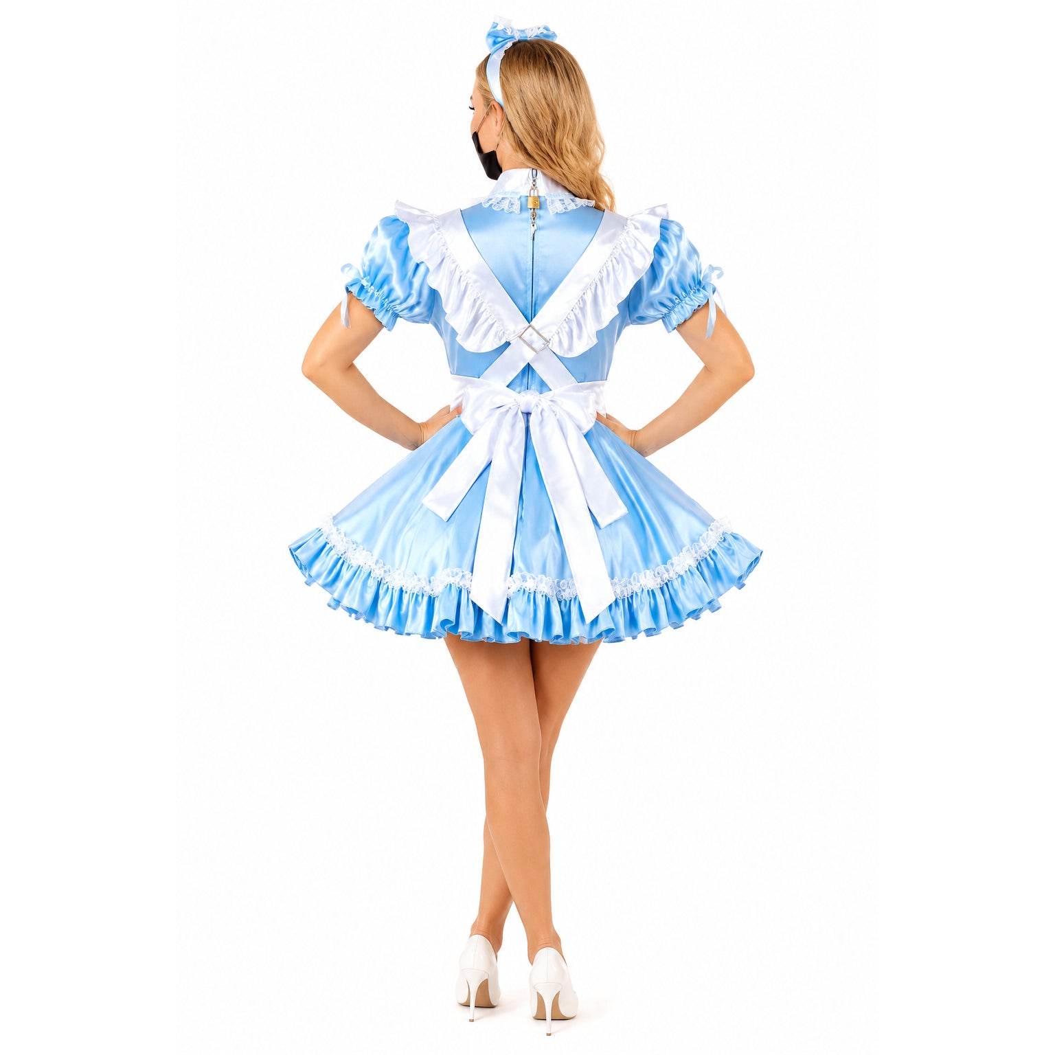 baby blue satin dress G2221