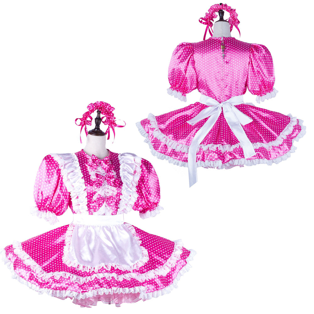 hot pink satin dress G2227