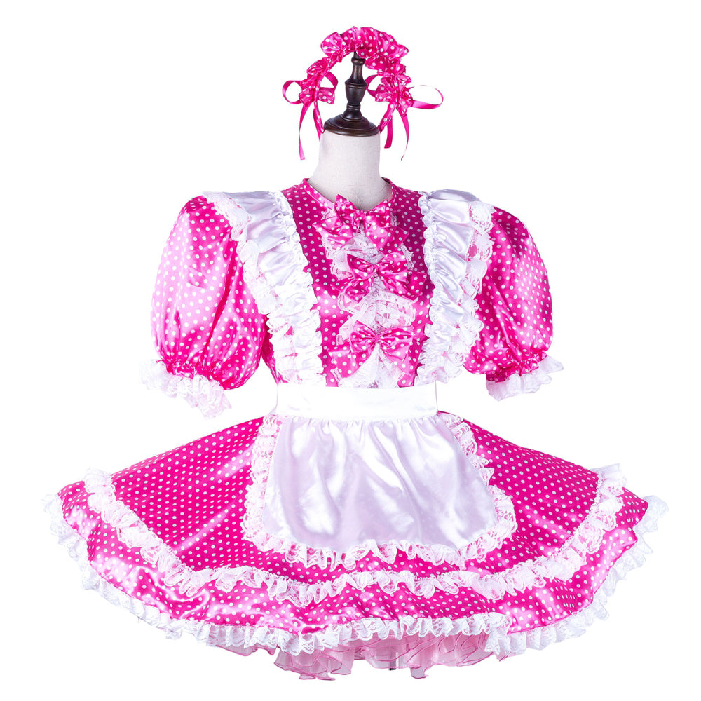 hot pink satin dress G2227