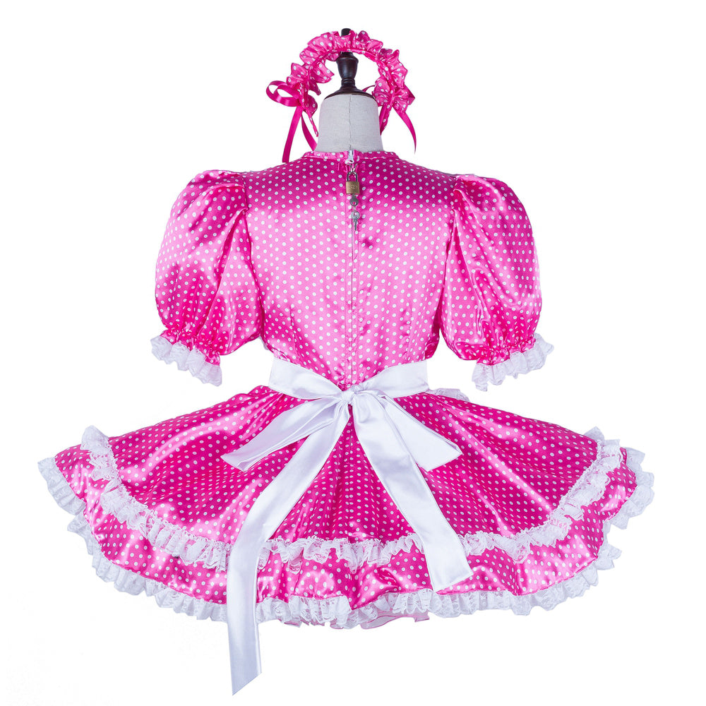 hot pink satin dress G2227