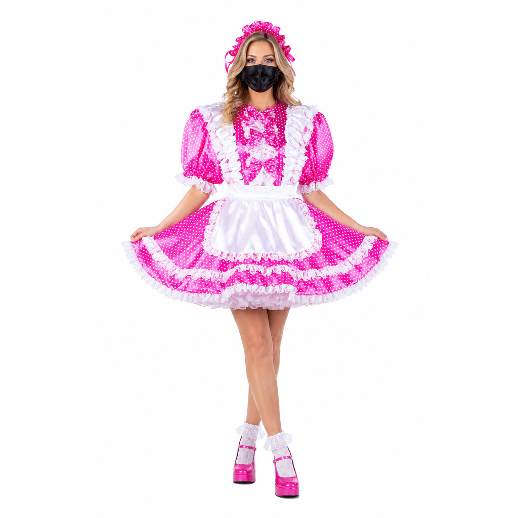 hot pink satin dress G2227