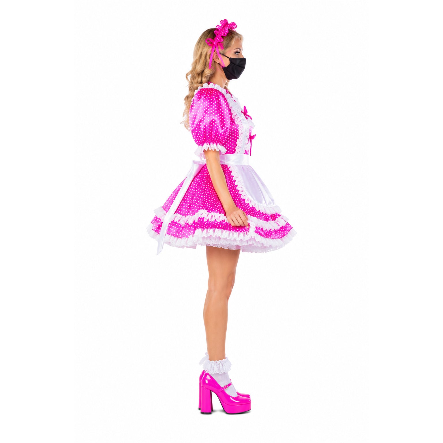 hot pink satin dress G2227