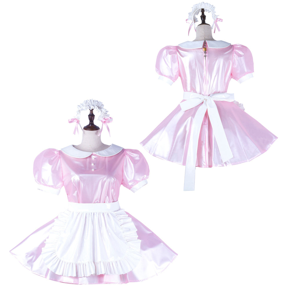 pink thin pvc dress G2230