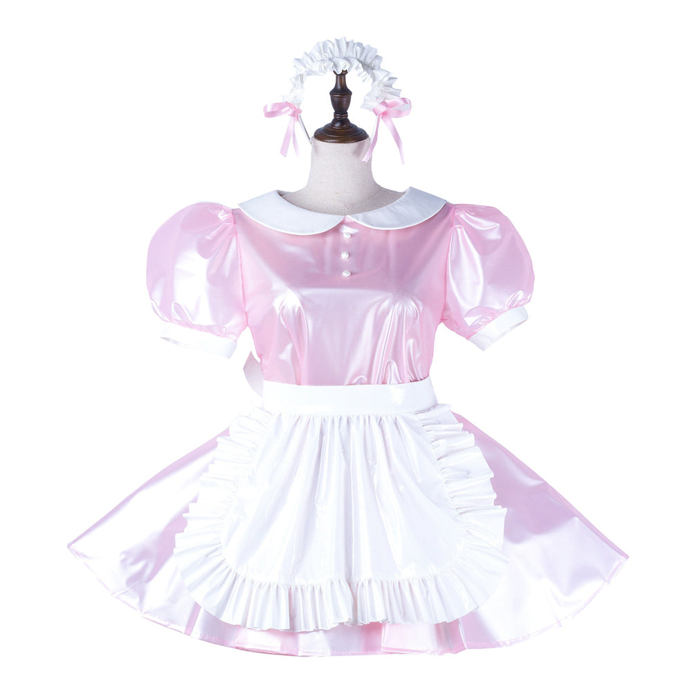 pink thin pvc dress G2230