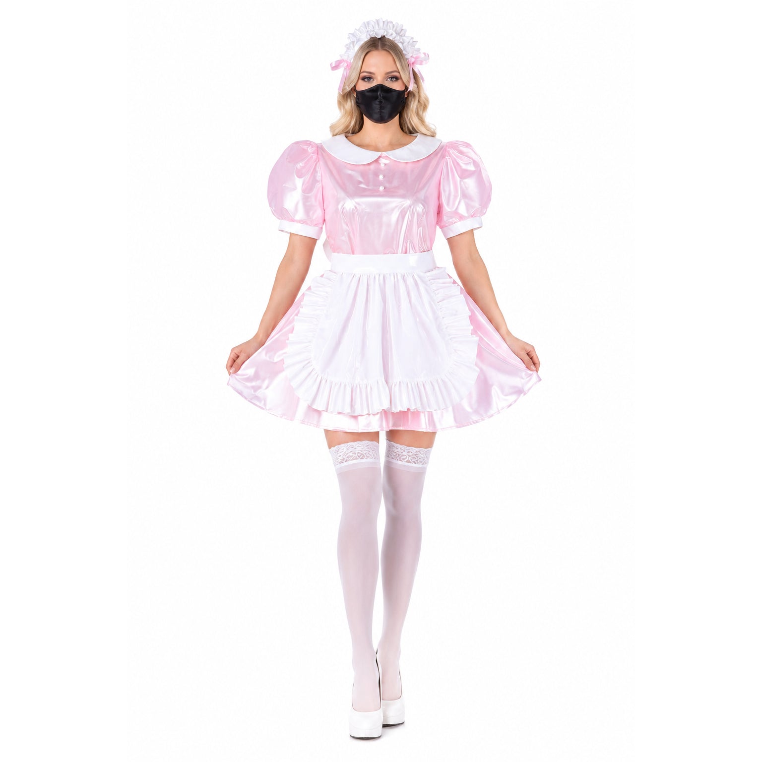 pink thin pvc dress G2230