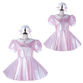pink thin pvc dress G2231