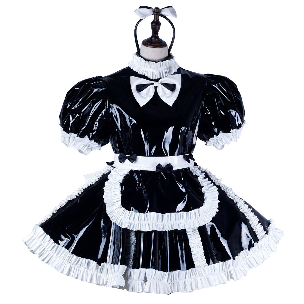 black heavy pvc dress G2232
