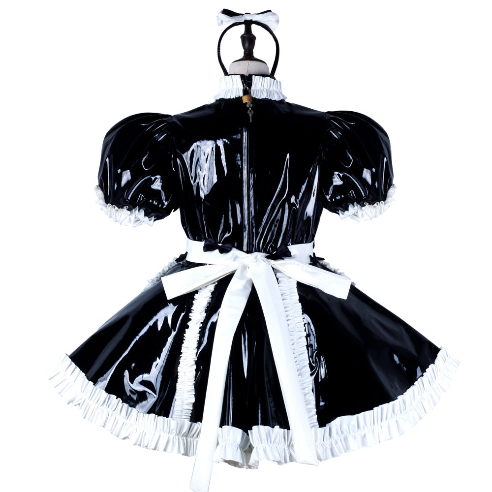 black heavy pvc dress G2232