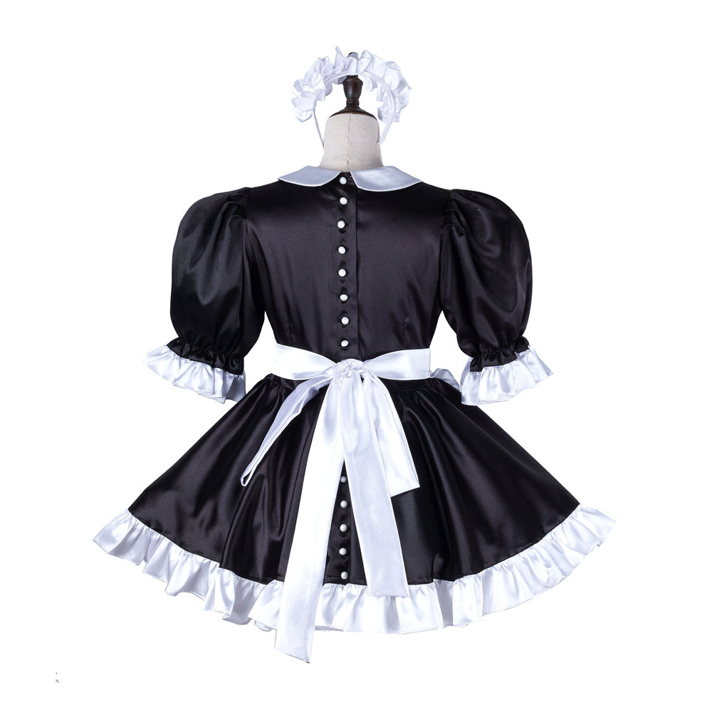 black satin dress G2234
