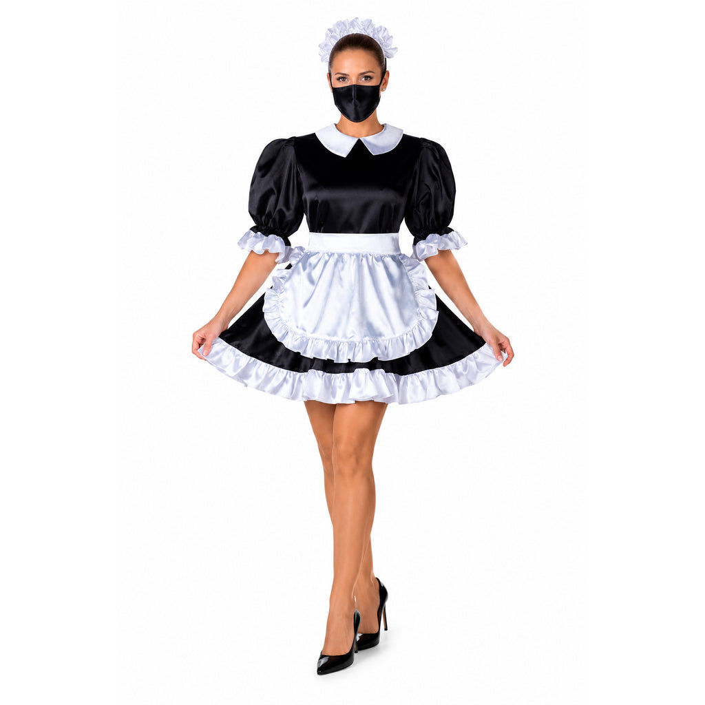 black satin dress G2234