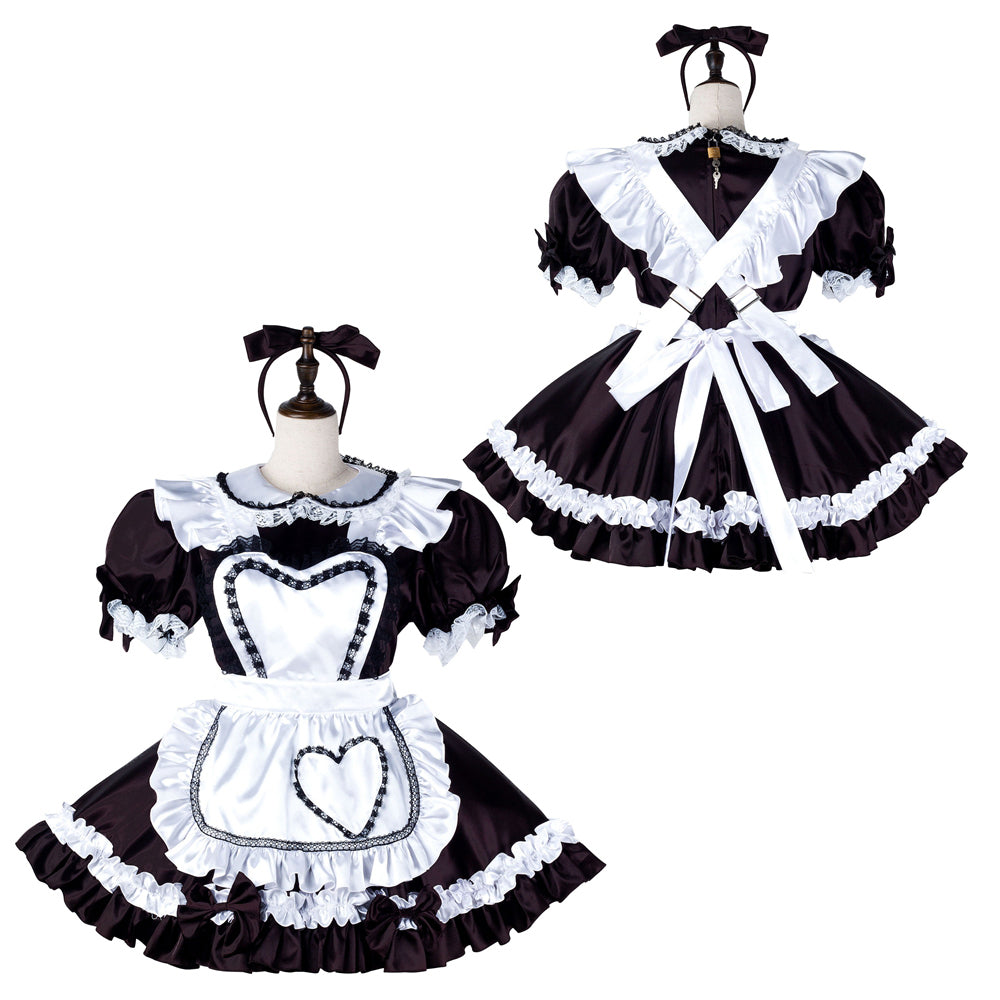 black satin dress G2235