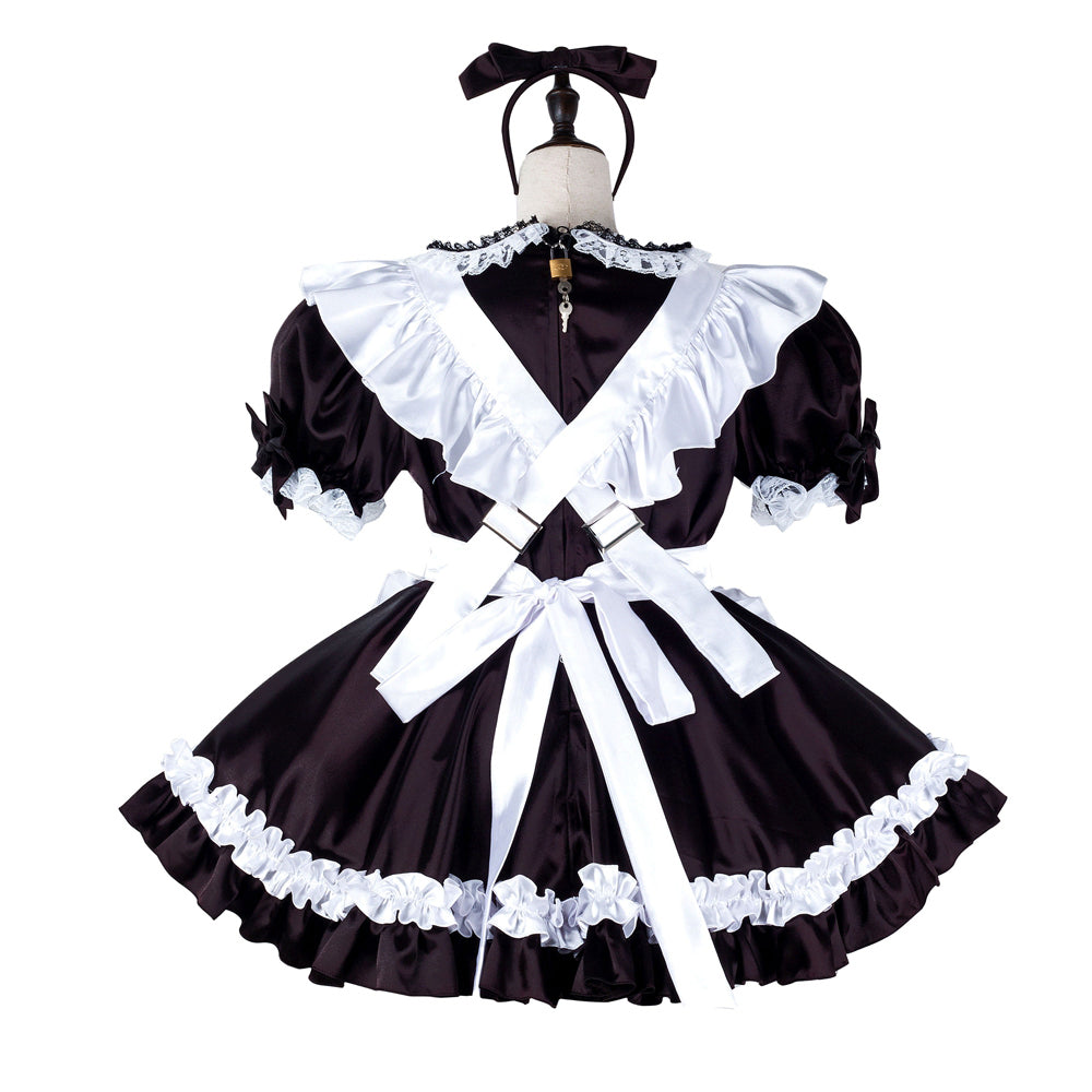 black satin dress G2235