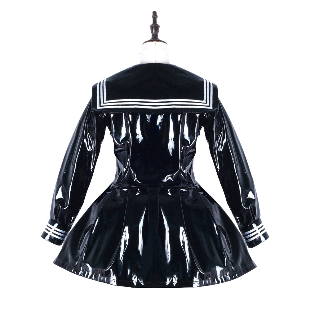 black heavy pvc dress G2237
