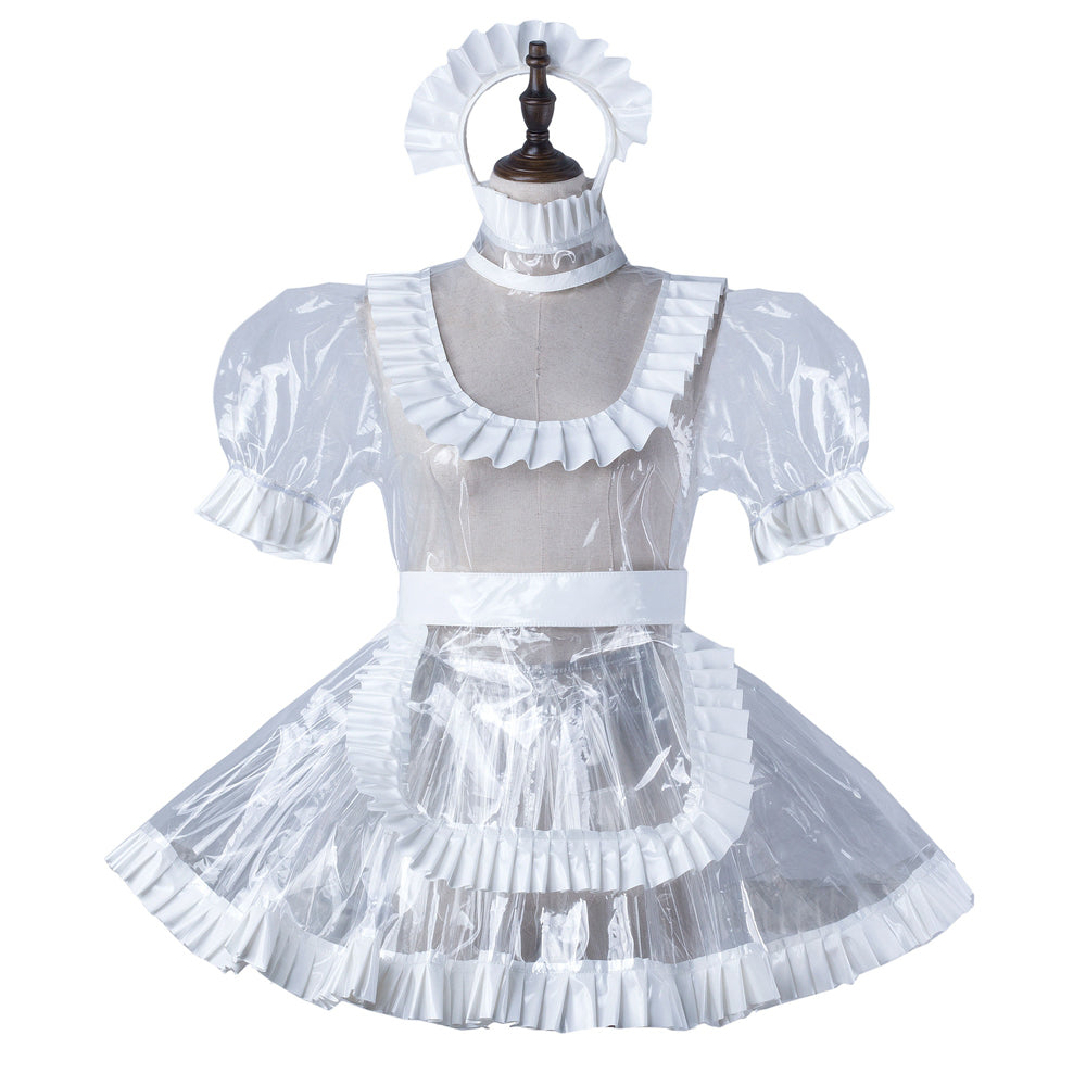 white clear pvc dress G2238