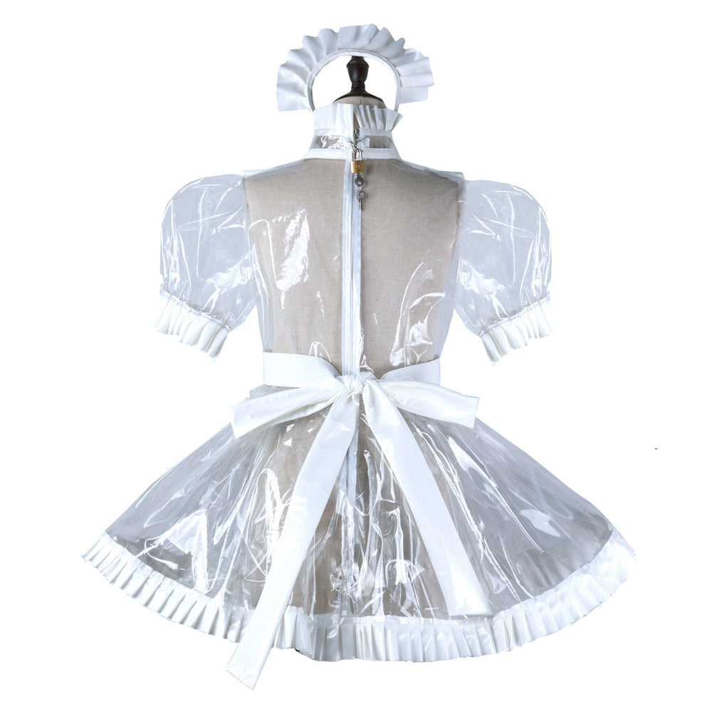 white clear pvc dress G2238