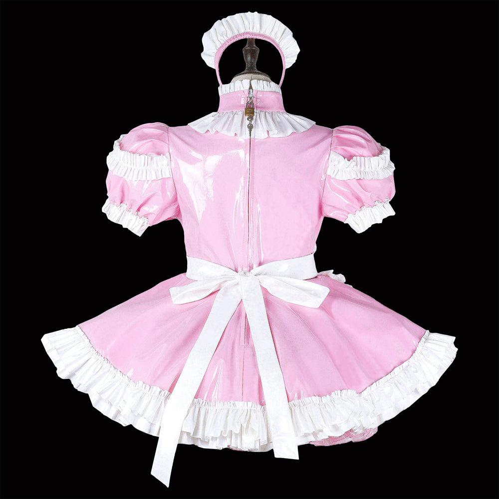 pink thin pvc dress G2242